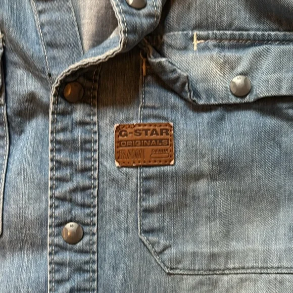 G-Star Raw Denim Long Sleeve Button Down Shirt, Size Medium - Picture 5 of 13